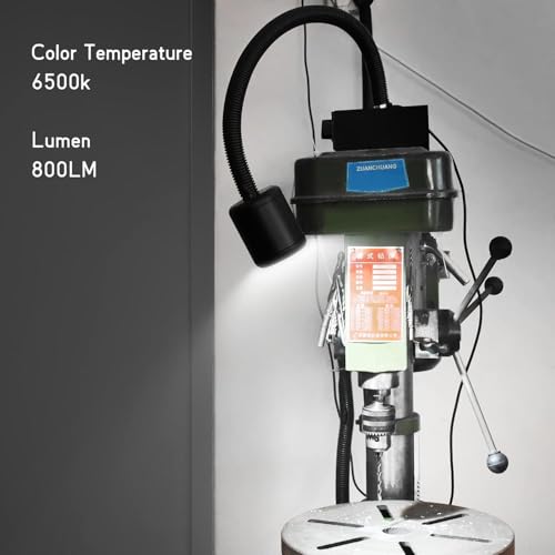 12W Magnetic Light,IP66 Waterproof Lathe Machine Work Light for Milling Drill Press with Upgrade 8T Magnetic Base - size: 12W Work Light + 8T Magnetic Base