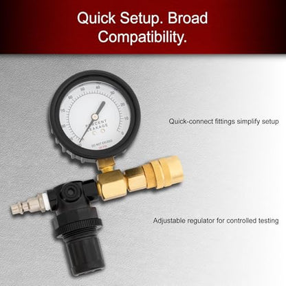 Tusk Leak Down Tester – Engine Cylinder Leakage Tester with Dual Gauges and Hose