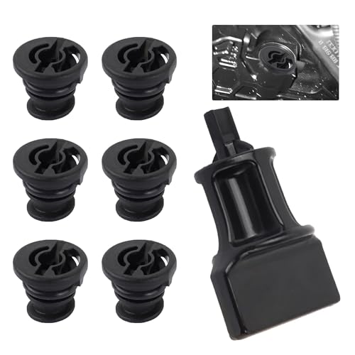 6PCS Car Engine Oil Drain Plug with Oil Drain Plug Removal Tool Replacement OEM#06L103801,Compatible with Volkswagen Audi,Perfect Replacement for Oil Drain Plug Car Accessories
