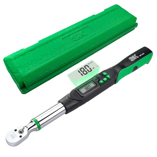 SK 3/8" Drive Digital Torque Wrench, 6.8 to 135 N-M, LED Display | Torquimetro, Four Units of Measure & Flash Notification - size: 3/8" Drive