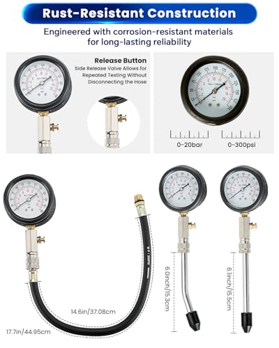 ATP Compression Tester Automotive Tool Professional Engine Cylinder Compression Tester Kit