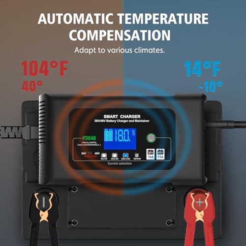 Golf Cart Battery Charger 36V 18A and 48V 13A Trickle Charger,36 Volt Golf Cart Charger,for EZGO TXT Text with Powerwise,Lithium, LiFePO4, Lead-Acid AGM/Gel/SLA..Battery Chargers,D Style Plug - size: D Style Plug