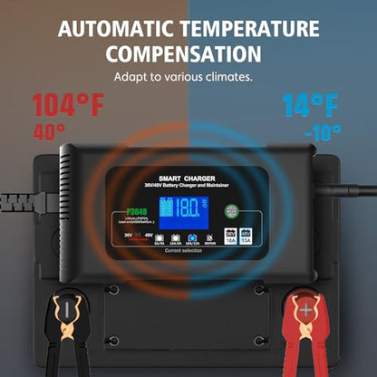 Golf Cart Battery Charger 36V 18A and 48V 13A Trickle Charger,36 Volt Golf Cart Charger,for EZGO TXT Text with Powerwise,Lithium, LiFePO4, Lead-Acid AGM/Gel/SLA..Battery Chargers,D Style Plug - size: D Style Plug