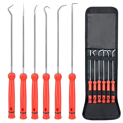 YOFOTHS Pick and Hook Set, 6 PCS Automotive Tools for Car Oil Seal/O-Ring Seal Mechanic Long Puller, Precision Auto Pick Tool Set with Portable Pouch