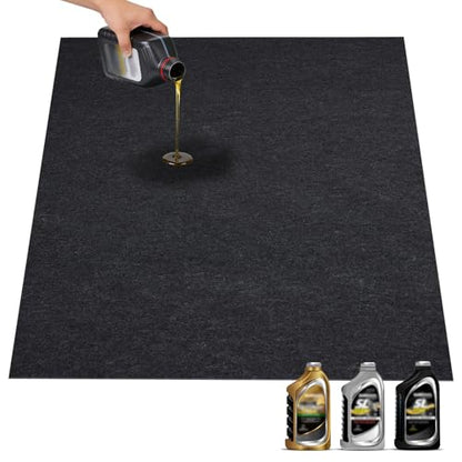 Grefinity Oil Spill Mat, 60" x 72" Oil Mat for Driveway, Under Car Pad for Garage Floor, Protects Against Oil, Chemicals & Stains with TPE Anti-Leak Backing, Reusable & Washable - size: 5'x 6’