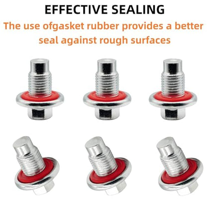 6 PCS M14x1.5 Oil Drain Plug for Ford F250 F350 F450 F550 | Pilot point oil drain plugs fit for Ford, Expedition, Transit and GM; replace 090-161, 65266, 11569943, F6TZ-6730-BA. - size: M14x1.5mm（6Pcs）