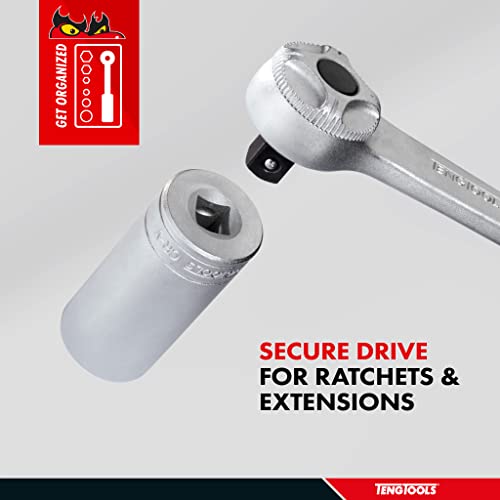 Teng Tools 3/8 Inch 6 Point SAE Deep 1/4 Inch Drive Chrome Vanadium Socket | Mechanic Tool | Hand Tool - M140212-C - size: 3/8 Inch, style: Deep SAE
