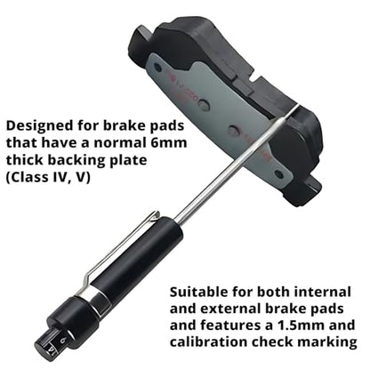 Acouto Brake Pad Thickness Gauge Measure Tool with Scale for Brake Shoe Gauge Auto Brake Pad, Car Brake Pad Detection Pen Scale Tire Tread Depth Gauge Universal for Internal External