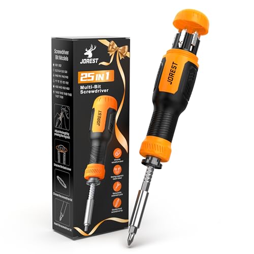 JOREST 25 in 1 Multi Screwdriver Set, Magnetic Multitool Screwdriver Tool All in One, Multibit Screwdriver with Torx, Flat Head, Phillips, Hex, Square, Portable Tool Kit for Daily Repairs