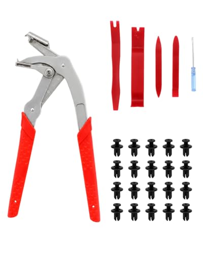 Car Clip Pliers Removal Tool Kit, Automotive Trim Removal Tools with Panel Pry Set, Fastener Clip Remover, 8mm Expansion Screws, Screwdriver, Interior Door Panel Repair Tool Kit