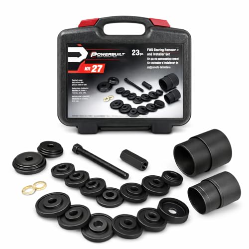 Powerbuilt Front Wheel Drive Bearing Removal and Installation Tool Set, Domestic and Import, 23 Piece Kit with Adapters - 648741 - style: 23 Piece