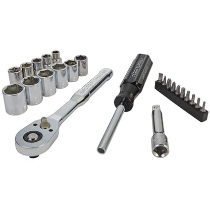 CRAFTSMAN Mechanics Tool Set, 24 Piece, 3/8 Inch Drive Metric, 90-Tooth (CMMT12111) - style: NEW Metric