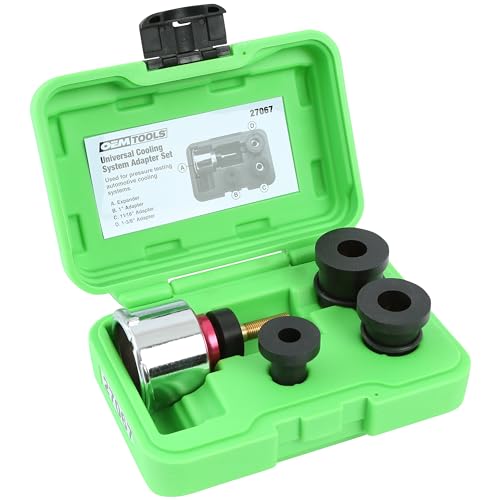 OEMTOOLS 27067 Universal Cooling System Adapter Set, Works with Auto Coolant Pressure Tester to Test Pressure in Most Vehicles, Fits Plastic Reservoirs