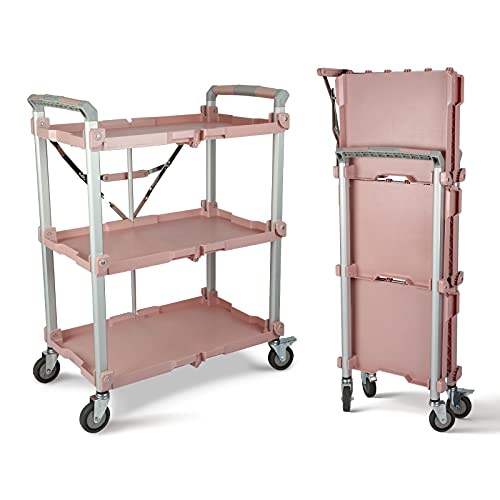 Olympia Tools 89-354 Pack N Roll Collapsible Service Cart, XL, 300LB Capacity, Rose - color: Rose, size: 300LB