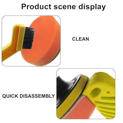 Polishing Pad Cleaner Tool, Yellow | Versatile Foam Pad Brush, Stiff Nylon Bristles Cleaning Brush for Car Auto Detailing/Detailing Enthusiasts - size: Yellow-1p