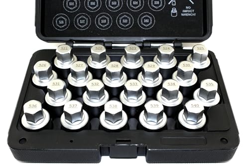 TEMO 20 pc Wheel Lock Lugnut Anti-Theft Screw Lug Nut Removal Key Socket Set for Vw Audi Vag Volkswagen - size: Complete Set (20 Pieces)