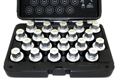 TEMO 20 pc Wheel Lock Lugnut Anti-Theft Screw Lug Nut Removal Key Socket Set for Vw Audi Vag Volkswagen - size: Complete Set (20 Pieces)