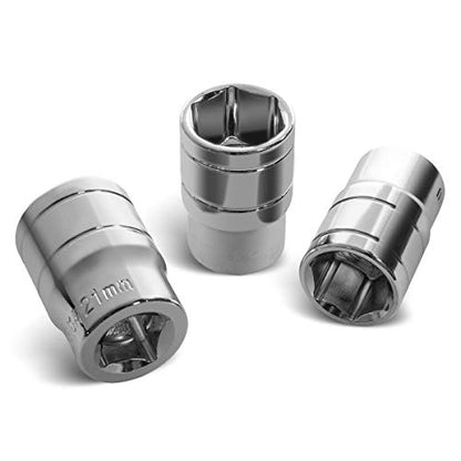 XtremepowerUS Torque Wrench Multiplier Lug Nut Labor Saving Wrench Remover Set (1/2" Driver) Wrench Lug Nut Remover 17mm, 19mm, 21mm Sockets w/Case - style: Torque Wrench (5 PCS)