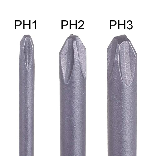 Rocaris 12 Pack 1/4 Inch Hex Shank Long Magnetic Screwdriver Bits Set 4 in Power Tools (Slotted+Cross Head) - size: 12Pcs(Slotted+Cross)