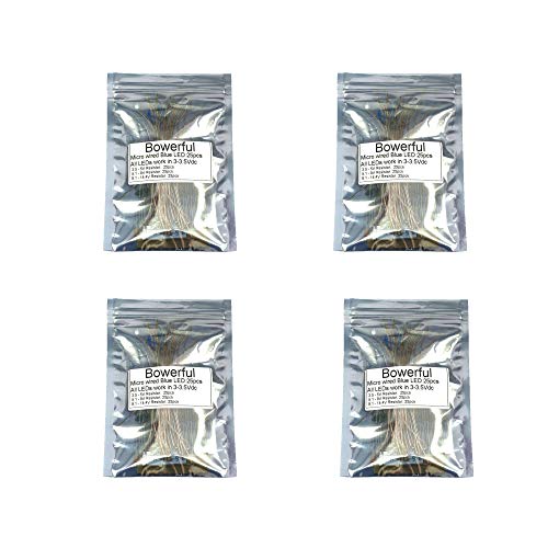 100pcs Pre-soldered Micro pico Litz Wired Leads Blue SMD Led 0603 + Muti-Resistor NEW - color: (3)Blue, size: 100pcs