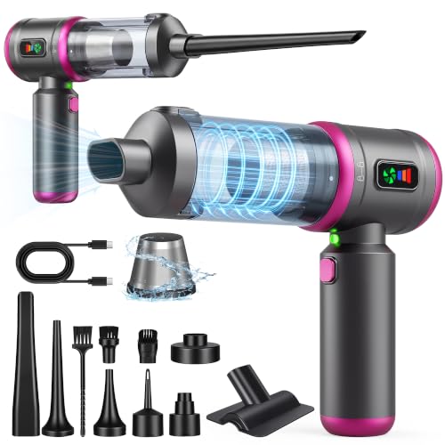 Car Vacuum Portable Cordless, 30000PA 3-in-1 Car Vacuum Cleaner High Power | LED Light, Brushless Air Duster Combo, 0.99lbs Lightweight Compact Mini Cordless Vacuum Cleaner for Car, Home, Pet