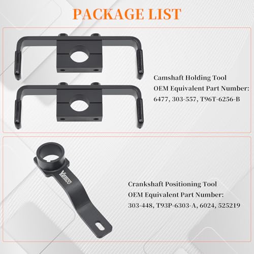 3Pcs Camshaft Holding Tool Kit with Crankshaft Positioning Tool | Compatible with Ford (F-Series Truck) F150 F250 F350 F450, Econoline Expedition 4.6L 5.4L 6.8L V8 V10, 303-557 303-448 6477 - size: 3PCS