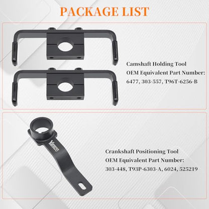 3Pcs Camshaft Holding Tool Kit with Crankshaft Positioning Tool | Compatible with Ford (F-Series Truck) F150 F250 F350 F450, Econoline Expedition 4.6L 5.4L 6.8L V8 V10, 303-557 303-448 6477 - size: 3PCS
