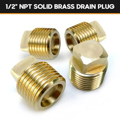 HAPDEN Boat Plugs 1/2 Inch Npt Solid Brass Boat Drain Plug, 4 Pack Garboard Drain Plug Boat Drain Plug Fits Most Boat Hulls (1/2 Inch NPT) - color: Yellow