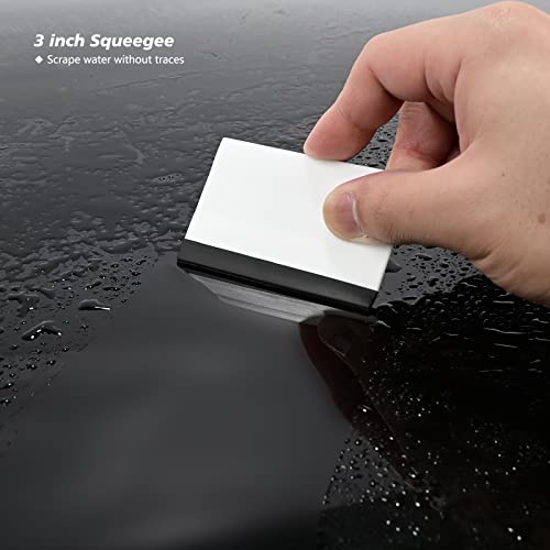 EHDIS Small Rubber Squeegee 3" Block Squeegee for Car Window Windshield,Film,Stickers,Decals and Vinyl Applicator,Kitchens, Glass, Shower,Counter Cleaning Tool, Pack of 2-White - size: 3 inch