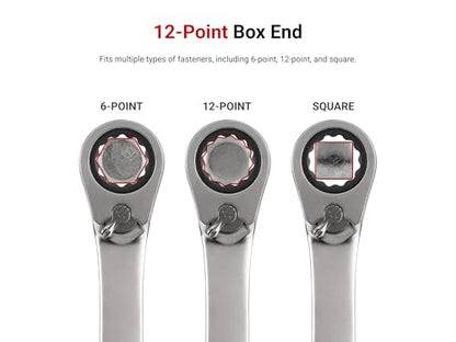 TEKTON 7 mm Reversible 12-Point Ratcheting Combination Wrench | WRC23407 - size: 7 mm, style: Metric