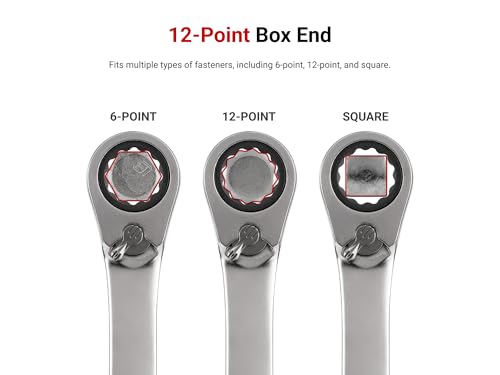 TEKTON 6 mm Reversible 12-Point Ratcheting Combination Wrench | WRC23406 - size: 6 mm, style: Metric