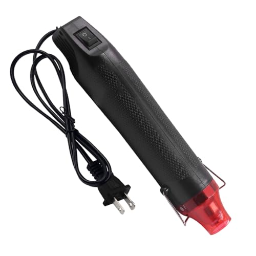 Mini Heat Gun - 220V 300W Portable Handheld Hot Air Gun Tool for DIY Craft Embossing - Electric Heating Tool with Stand & Power Cord for Car Vinyl Wrap/Shrink Wrapping PVC/Drying Paint(Black) - color: Black