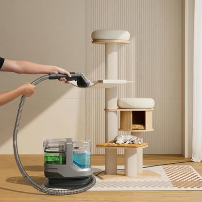 Carpet Spot Cleaner Machine, Mini Portable Upholstery & Couch Shampooer | 17KPa Suction, Deep Cleaning Compact Handheld Car Shampoo Machine for Sofa, Rug, Stairs & Pet Stains - color: Red