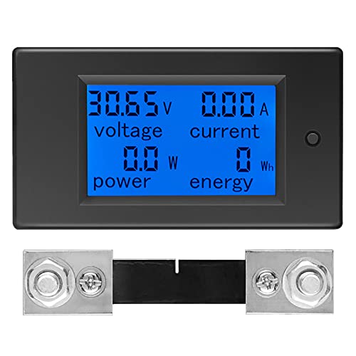 DC 6.5-100V 100A Digital Battery Monitor, LCD, Solar, Multifunction | Solar Power Meter, Multimeter, Voltmeter, Ammeter, 12V/24V/48V, for RV, Car Battery, Current Voltage, Display - style: DC 100A Battery Meter