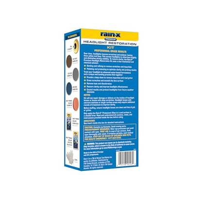 Rain-X 610153 Headlight Restoration Kit - Car Light Lens Cleaner/Restorer with Sanding & Polishing Drill Attachments & Sealant Wipe, Removes Scratches & Oxidation- All in 1 Long Lasting Formula - style: Headlight Restoration Kit - Drill Required