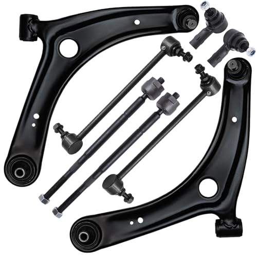 Detroit Axle - 8pc Front End Kit for 2007-2017 Mitsubishi Outlander, 2009-2017 Lancer, Lower Control Arms w/Ball Joint Tie Rods Sway Bars 2010 2011 2012 2013 2014 2015 2016 Replacement - size: 8CS48084/8PC