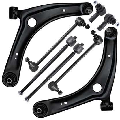 Detroit Axle - 8pc Front End Kit for 2007-2017 Mitsubishi Outlander, 2009-2017 Lancer, Lower Control Arms w/Ball Joint Tie Rods Sway Bars 2010 2011 2012 2013 2014 2015 2016 Replacement - size: 8CS48084/8PC