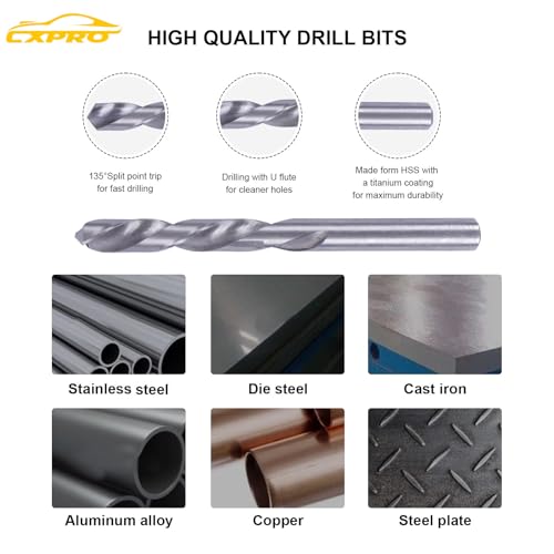 314Pcs Thread Repair Kit, Metric Helicoil Repair Kit with HSS Drill Bits Inserts Taps Break Off Tools: M5 M6 M8 M10 M12, SAE Helicoil Kit: 1/4" 5/16" 3/8" 7/16" 1/2"