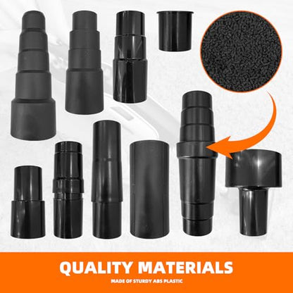 10 Pcs Universal Shop Vac Vacuum Hose Adapter Reducer Attachment Set Converter, 1-1/4 Inch to 1-3/8 Inch to 1-1/2 Inch, Reducer 32mm to 35mm; 32mm to 38mm, 32mm to 45mm, 1 3/8 inch to 1 1/4 inch