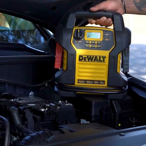 DEWALT Jump Starter DXAEJ14 1600 Amps with Compressor | Portable Power Station with 15W USB-A and 25W USB-C power