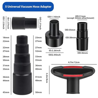 10 Pcs Universal Vacuum Attachments & Brushes for Shop Vac Accessories, 2 1/2" to 1 1/4" Hose Adapter for Shop Vac, 1 7/8" to 1" Vacuum Brush Attachment, Vacuum Accessories and Attachments - size: 10 Pcs