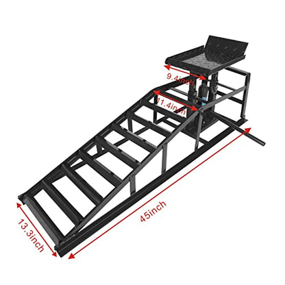 2-Pack Portable Car Lift Hydraulic Car Ramps 3T Low Profile Car Ramp Car Service Ramps Garage Car Lift Hydraulic Jack Ramps, Black