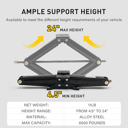 RV Scissor Jack Stabilizer 7500lbs Heavy Duty 24" RV Trailer Stabilizer Leveling Scissor Jack for RV Camper with Crank Handle (New 24’‘ 2pc) - size: New 24’‘ 2pc