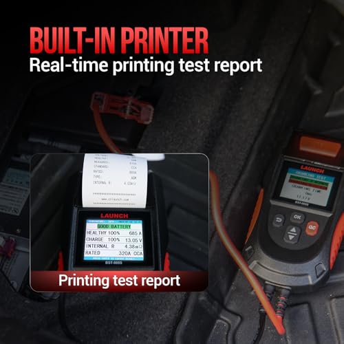 Car Battery Tester 12V 24V Load Tester, Launch BST-860S Digital Automotive Battery Alternator Tester with Printer, Charging Cranking System Analyzer for Cars Trucks Motorcycles SUVs ATVs RVs Boats