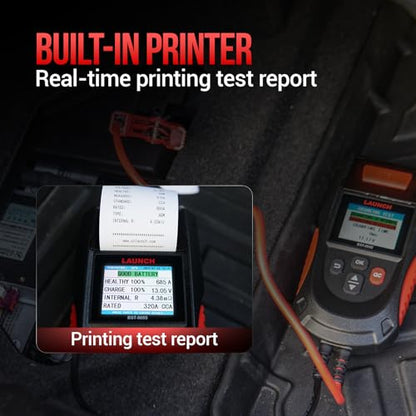 Car Battery Tester 12V 24V Load Tester, Launch BST-860S Digital Automotive Battery Alternator Tester with Printer, Charging Cranking System Analyzer for Cars Trucks Motorcycles SUVs ATVs RVs Boats