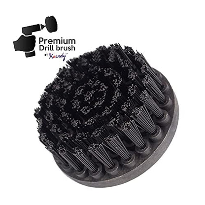 Premium Drill Brush Professional – Ultra-Stiff 4 in Black | Scratch-Free Heavy-Duty Cleaning Brush for Concrete, Brick, Stone, Metal, Masonry, Garage, BBQ Grills, Rust and Construction Tools - color: Black