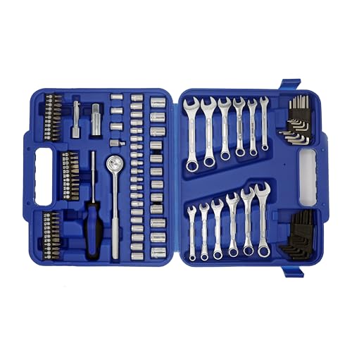 113PC Professional Mechanic Tool Set, Ratchet, Sockets | Wrenches, Hex Keys, Bits, Blow Mold Case, DIY, Home, Repair, Electronics, Garage, Workshop, Precision, Fastening