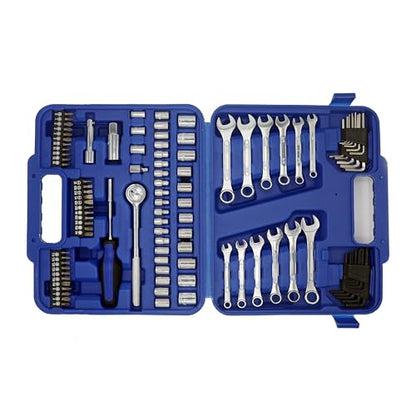 113PC Professional Mechanic Tool Set, Ratchet, Sockets | Wrenches, Hex Keys, Bits, Blow Mold Case, DIY, Home, Repair, Electronics, Garage, Workshop, Precision, Fastening