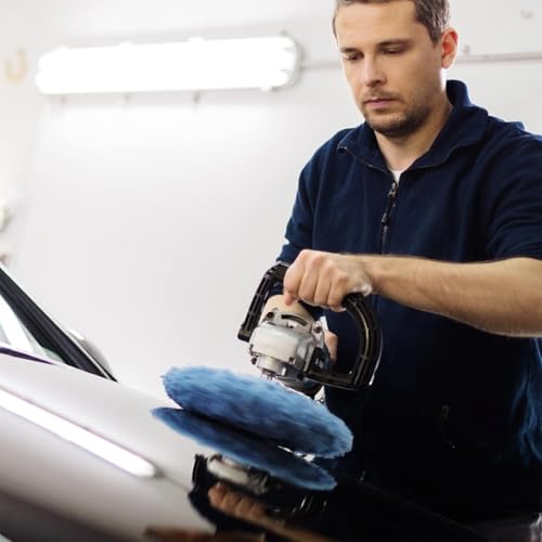 Mudder 20 Pieces Car Orbital Buffer Polisher Pad Bonnet Microfiber Max Bonnet Polishing Buffing Pad Cover(Sapphire Blue,7-8 Inches) - color: Sapphire Blue, size: 7-8 Inches