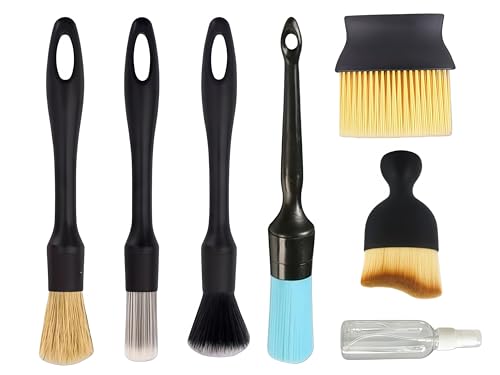 7PCS Car Beauty Brush Set, Cleaning Brushes for Car Interior or Exterior, Dust Removal and Cleaning Tools, Suitable for Logos, Vents, Wheels, Leather Seats